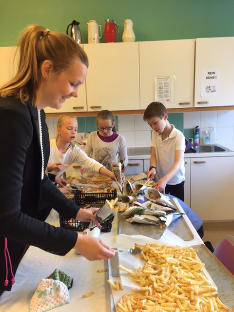 5th and 6th grade preparing a gourmet meal